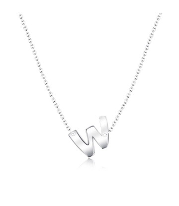 Silver Initial Letter Necklace W SPE-5563